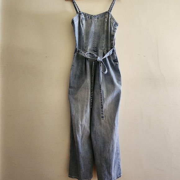 Adriano Goldshmeid Light Blue Distressed Denim Overalls Size XS - Picture 3 of 13